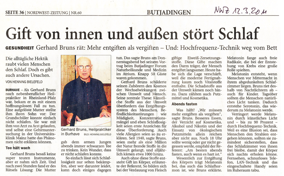 Gift von innen und außen stört Schlaf (2011)
