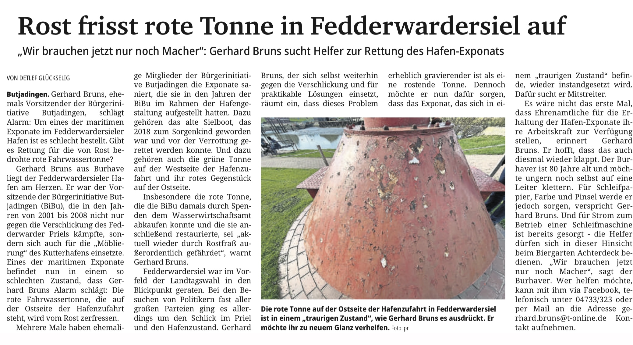 Rost frisst rote Tonne